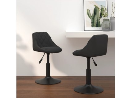 vidaXL Otočné jídelní židle 2 ks černé samet