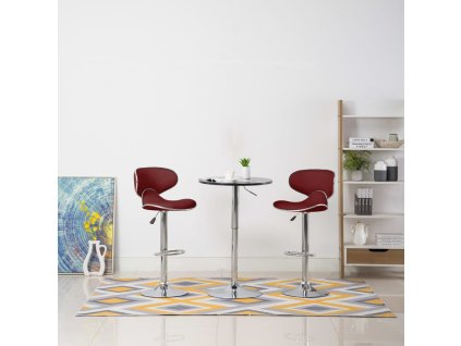 vidaXL Barové stoličky 2 ks vínové umělá kůže