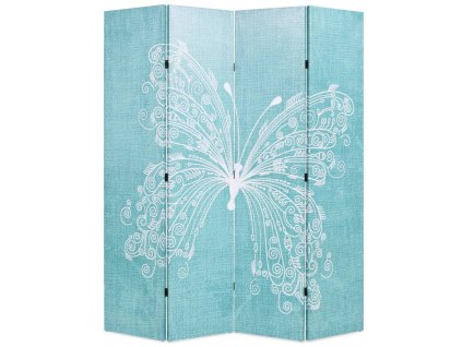 vidaXL Skládací paraván 160 x 170 cm motýl modrý