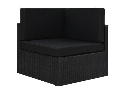 vidaXL Dílčí rohová pohovka polyratan černá