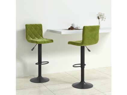 vidaXL Barové židle 2 ks světle zelené samet