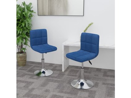 vidaXL Otočné jídelní židle 2 ks modré textil