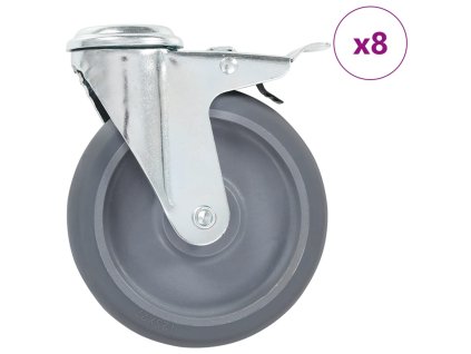 vidaXL 8 ks otočná kolečka s otvorem pro šroub 125 mm