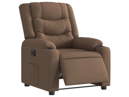 vidaXL Elektrické polohovací křeslo hnědé textil