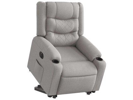 vidaXL Elektrické zvedací polohovací křeslo obláčkově šedé textil