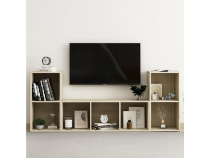 vidaXL 3dílný set TV skříněk dub sonoma kompozitní dřevo