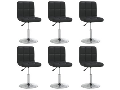 vidaXL Jídelní židle 6 ks černé umělá kůže