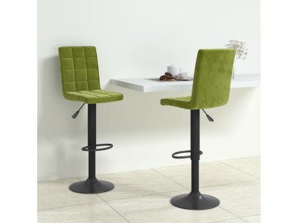 vidaXL Barové židle 2 ks světle zelené samet