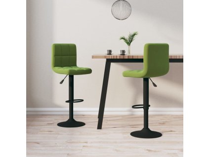 vidaXL Barové židle 2 ks světle zelené samet