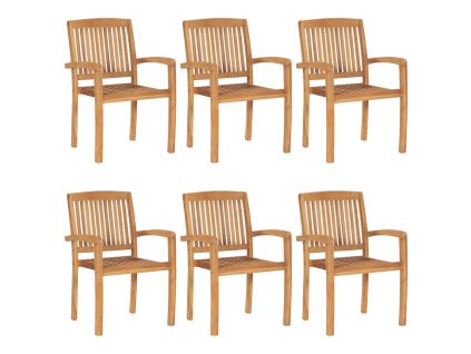 vidaXL Stohovatelné zahradní židle 6 ks masivní teak