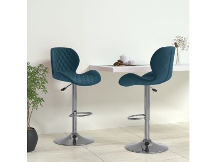 vidaXL Barové židle 2 ks modré samet