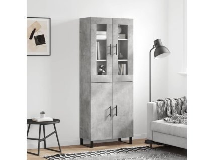 vidaXL Skříň highboard betonově šedá 69,5x34x180 cm kompozitní dřevo