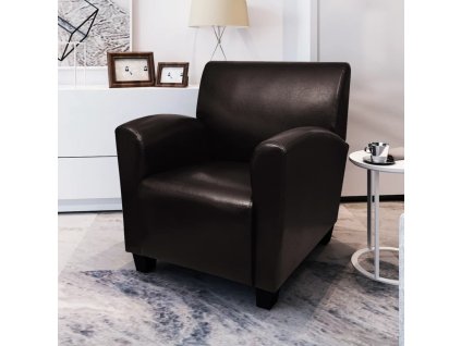 vidaXL Křeslo tmavě hnědé umělá kůže