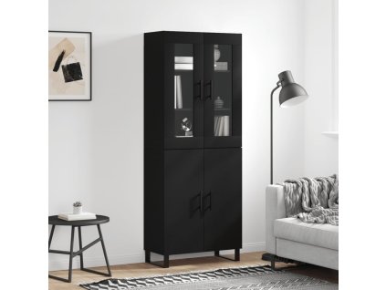 vidaXL Skříň highboard černá 69,5 x 34 x 180 cm kompozitní dřevo