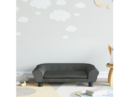 vidaXL Dětská pohovka tmavě šedá 70 x 45 x 26 cm samet