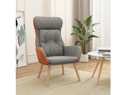 vidaXL Relaxační křeslo světle šedé textil a PVC