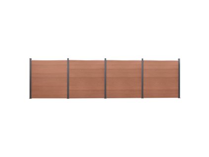 vidaXL Sada plotových dílců hnědá 699 x 186 cm WPC