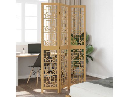 vidaXL Paraván 3dílný hnědý masivní dřevo pavlovnie