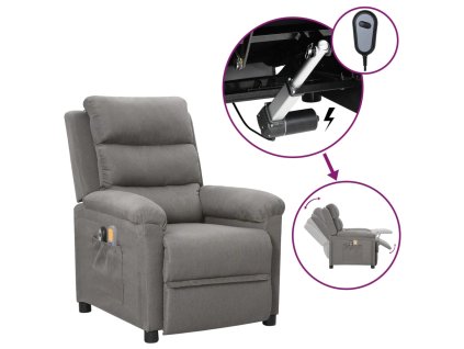vidaXL Elektrické masážní křeslo světle šedé textil