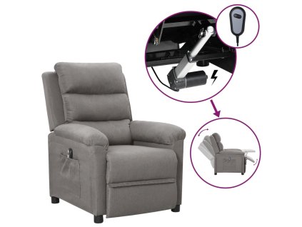 vidaXL Elektrické polohovací křeslo světle šedé textil