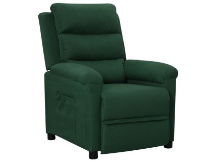 vidaXL Polohovací křeslo tmavě zelené textil