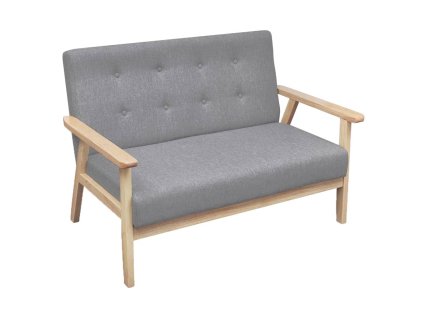 vidaXL Dvoumístná pohovka s textilním čalouněním světle šedá