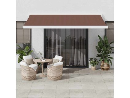 vidaXL Automatická zatahovací markýza hnědá 400 x 300 cm