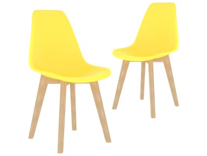 vidaXL Jídelní židle 2 ks žluté plast