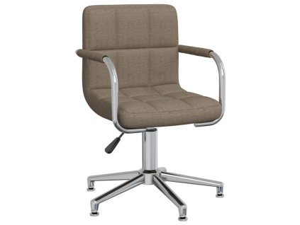 vidaXL Otočná jídelní židle taupe textil