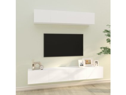 vidaXL 4dílný set TV skříněk bílý kompozitní dřevo