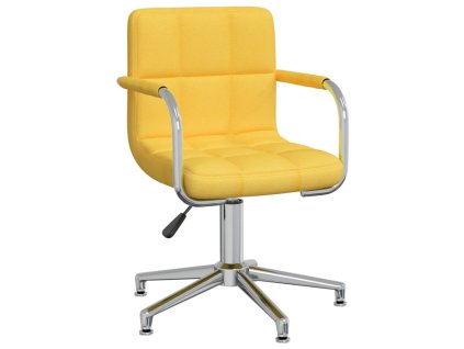 vidaXL Otočná jídelní židle hořčicově žlutá textil