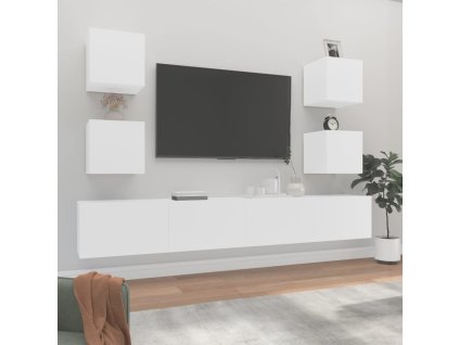 vidaXL 6dílný set TV skříněk bílý kompozitní dřevo