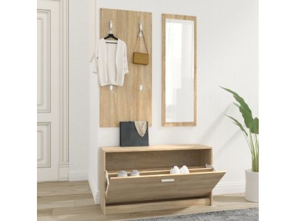 vidaXL Sada botníků 3 v 1, dub sonoma, konstrukční dřevo