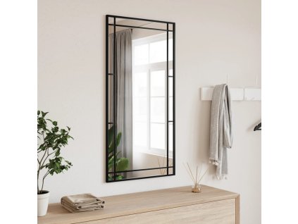 vidaXL Nástěnné zrcadlo černé 50 x 100 cm obdélník železo