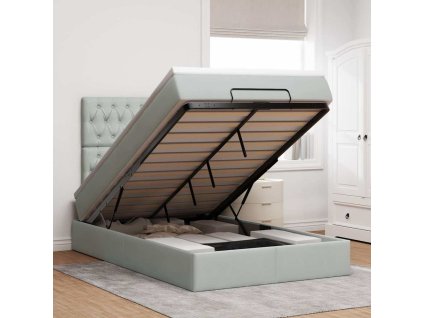 vidaXL Osmanský rám postele s matracemi světle šedá 120x200cm samet