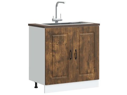 vidaXL Skříňka pod umyvadlo "Kalmar" kouřový dub 80x46x81,5cm kompozit