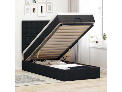 vidaXL Osmanský rám postele s matrací černá 90x200cm textil