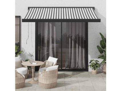 vidaXL Zatahovací markýza antracitová a bílá 3,5x2,5 m textil a hliník