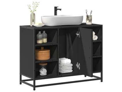 vidaXL Koupelnová skříňka pod umyvadlo černá 80 x 33 x 60 cm kompozit