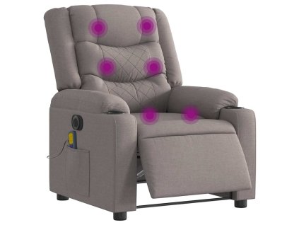 vidaXL Elektrické masážní polohovací křeslo taupe textil