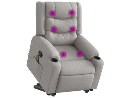 vidaXL Elektrické zvedací masážní polohovací křeslo obláčkově šedé