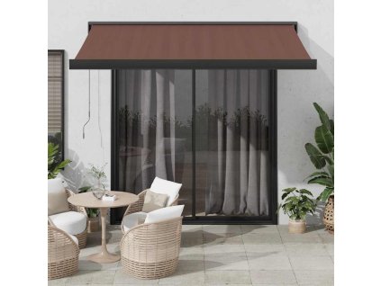 vidaXL Automatická zatahovací markýza hnědá 300 x 250 cm
