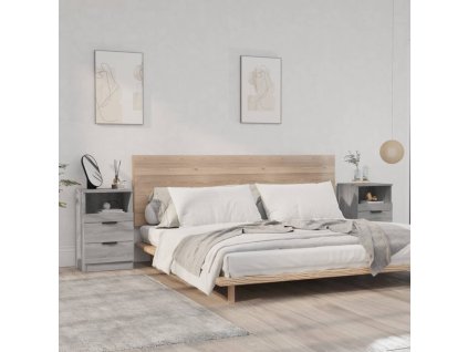 vidaXL Noční stolky 2 ks šedé sonoma kompozitní dřevo