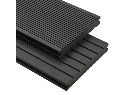 vidaXL WPC plná terasová prkna a příslušenství 16 m² 2,2 m černá