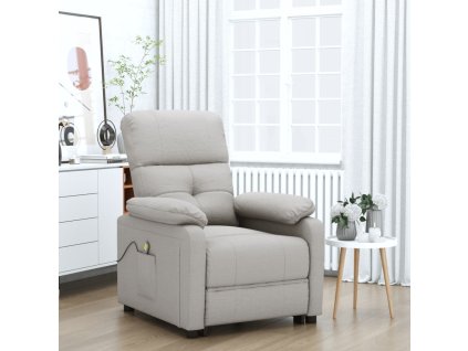 vidaXL Masážní křeslo taupe textil