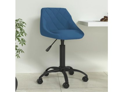 vidaXL Jídelní židle modrá samet