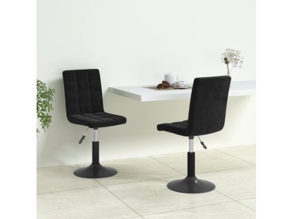 vidaXL Otočné jídelní židle 2 ks černé samet