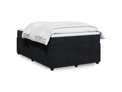vidaXL Box spring postel s matrací černá 120 x 190 cm samet