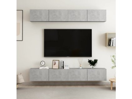 vidaXL TV skříňky 4 ks betonově šedé 100 x 30 x 30 cm kompozitní dřevo