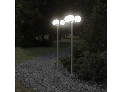 vidaXL Venkovní stojací lampy 2 ks stříbrné 215 cm nerezová ocel